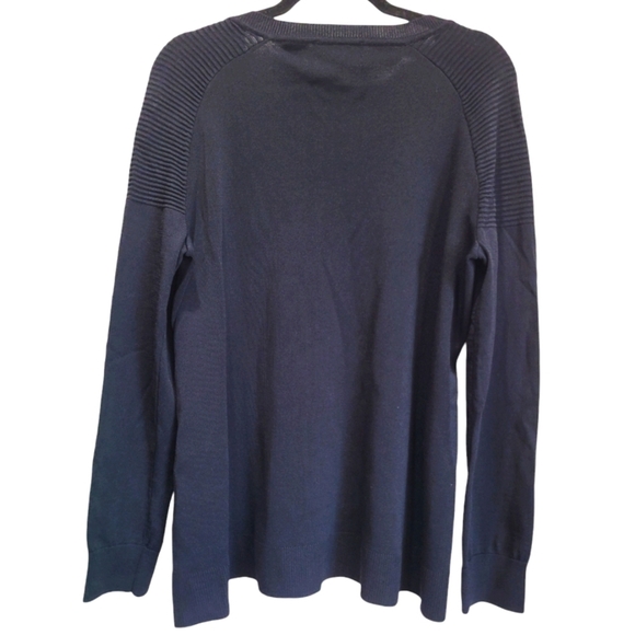 XXL INC International Concepts Womens Black Ruffled Zippered Cardigan - Picture 2 of 4